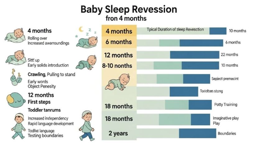 Sleep Regression Ages Chart with Developmental Milestones